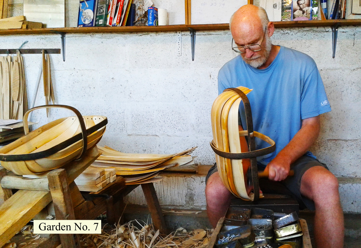Sussex Garden Trug No. 7, being made in our workshop in Herstmoncuex from traditional, sustainable materials