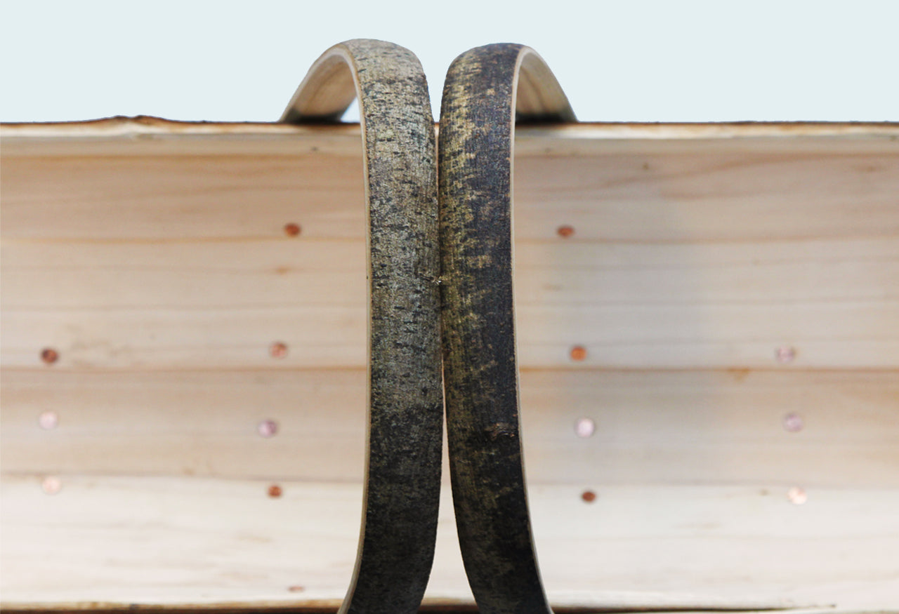 Large cucumber trug. Hand-made in Herstmonceux. Detailed view