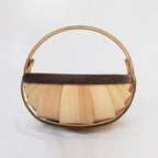 Sussex Apple Trug. Traditionally hand-crafted in Herstmonceux. Front view showing deep wooden boards