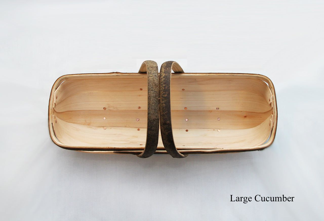 Large cucumber trug. Hand-made in Herstmonceux. Top view